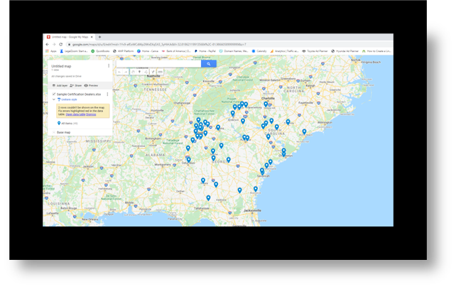 Sample Google Map Territory Planning